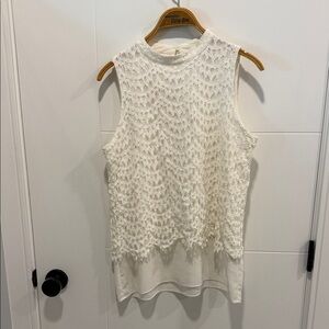 Rose & Olive Ivory Lace Sleeveless Blouse size medium